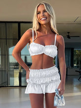 Women's Beach Vacation Corset Top Mini Skirt Matching Set